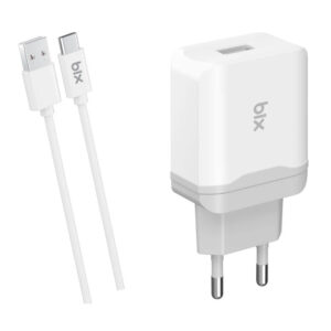 BXQC30C 18W QC 3.0 Hızlı Şarj Cihazı ve Type-C USB Kablo Beyaz Samsung Xiaomi Huawei Şarj Cihazı